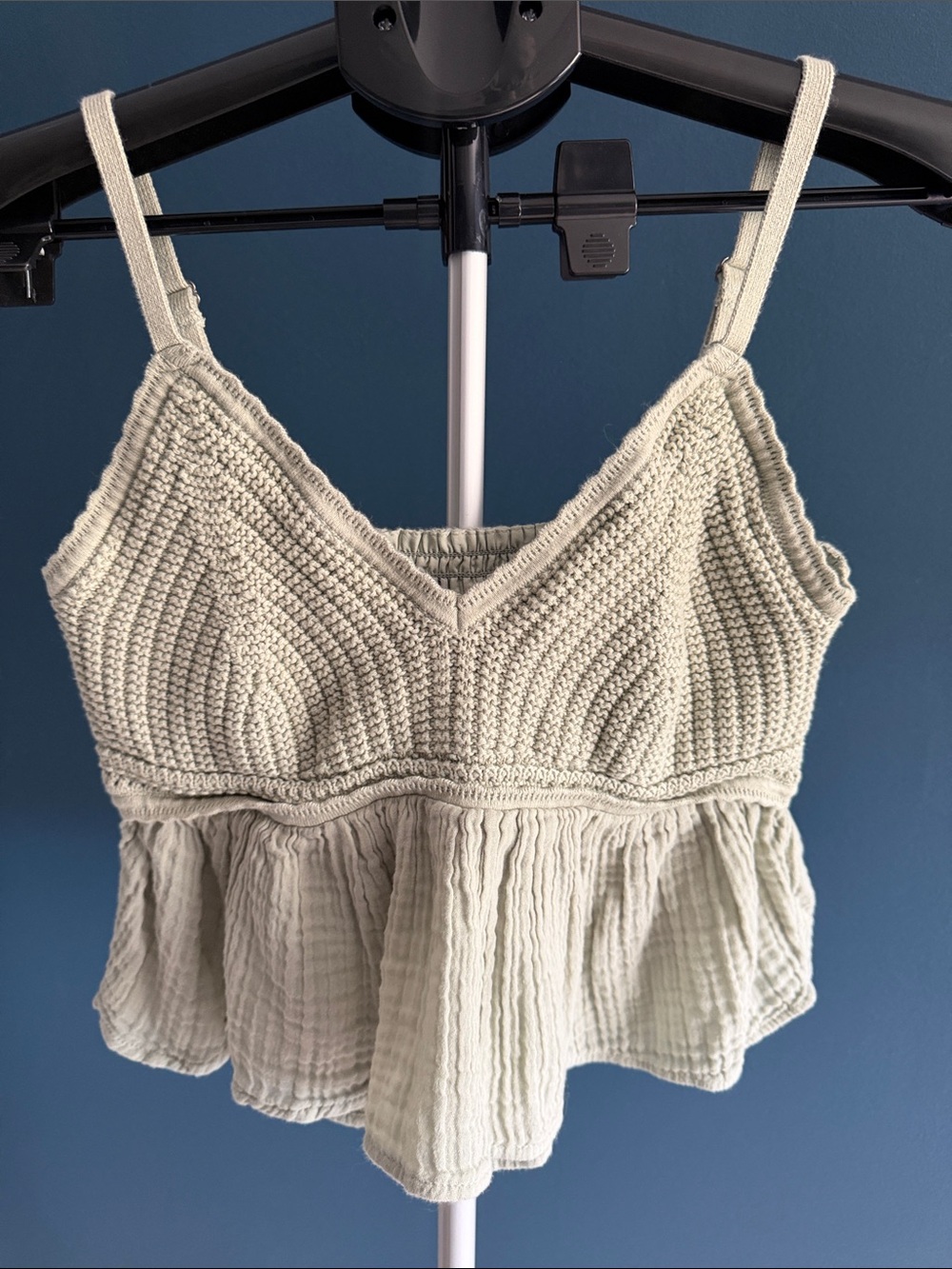 Hollister Sage Green Knit Peplum Camisole - Picture 2 of 9